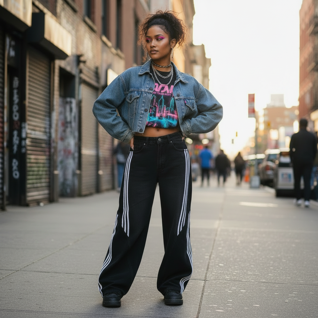Nyvra | Baggy-Jeans mit sportlichen Seitenstreifen