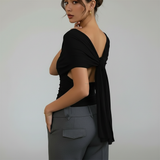 Sorella | Top dos nu, détail nœud & décolleté plongeant en V