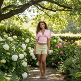 Sorella | Top mit offenem Rücken, Schleifendetail & tiefem V-Ausschnitt