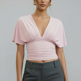 Sorella | Top dos nu, détail nœud & décolleté plongeant en V