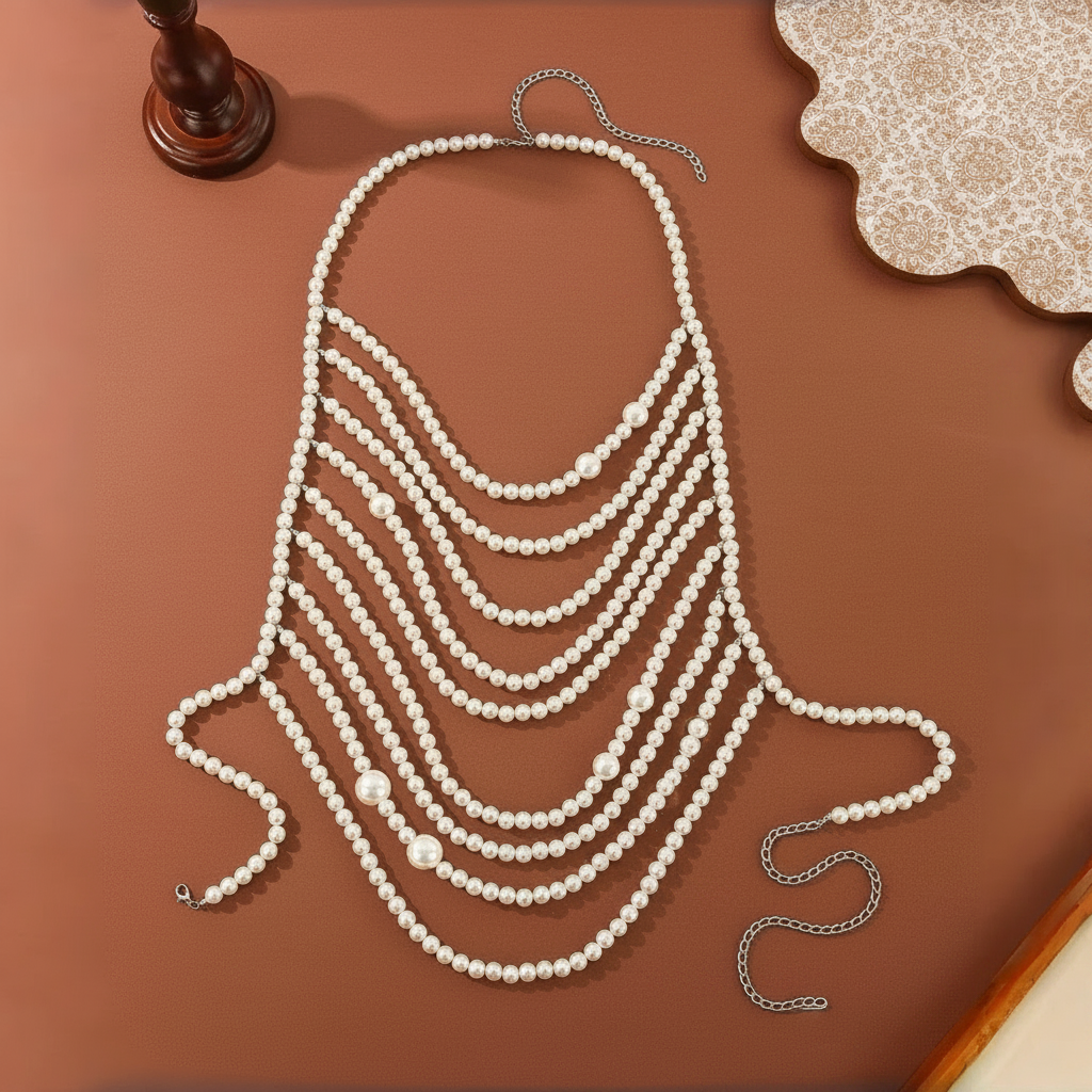 Pearlisse | Statement Perlen-Body-Chain für Festival-Looks