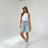 Novéra | High Waist Denim Bermuda Short met Relaxed Fit
