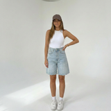 Novéra | Short bermuda en jean taille haute avec coupe décontractée