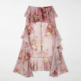 Rosalina | High-Low Bloemen Rok met Volants