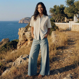 Harper | Wide Leg Jeans met Dubbele Tailleband