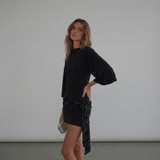 Seralyn | Mini-robe avec détails paillettes & manches évasées