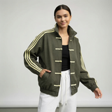 Chaqueta deportiva Yúmei Track | Chaqueta deportiva retro con detalles de botones con presillas y cremallera