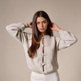 Elegant gebreid vest dames in neutrale beige tint