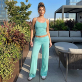 Nyla | Completo a righe di 2 pezzi con pantaloni a gamba larga