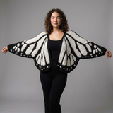 zwart wit gebreid vlinder vest oversized dames