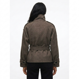 Améliane | Trench-coat court à col montant et ceinture