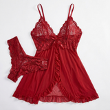 Élodie | Spitzen-Babydoll-Dessous-Set mit Slip