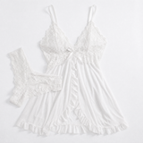 Élodie | Spitzen-Babydoll-Dessous-Set mit Slip