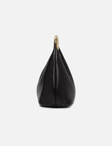 Orella | Sculptural Ring-Handle Handbag in Vegan Leather (Ivory/Black) 