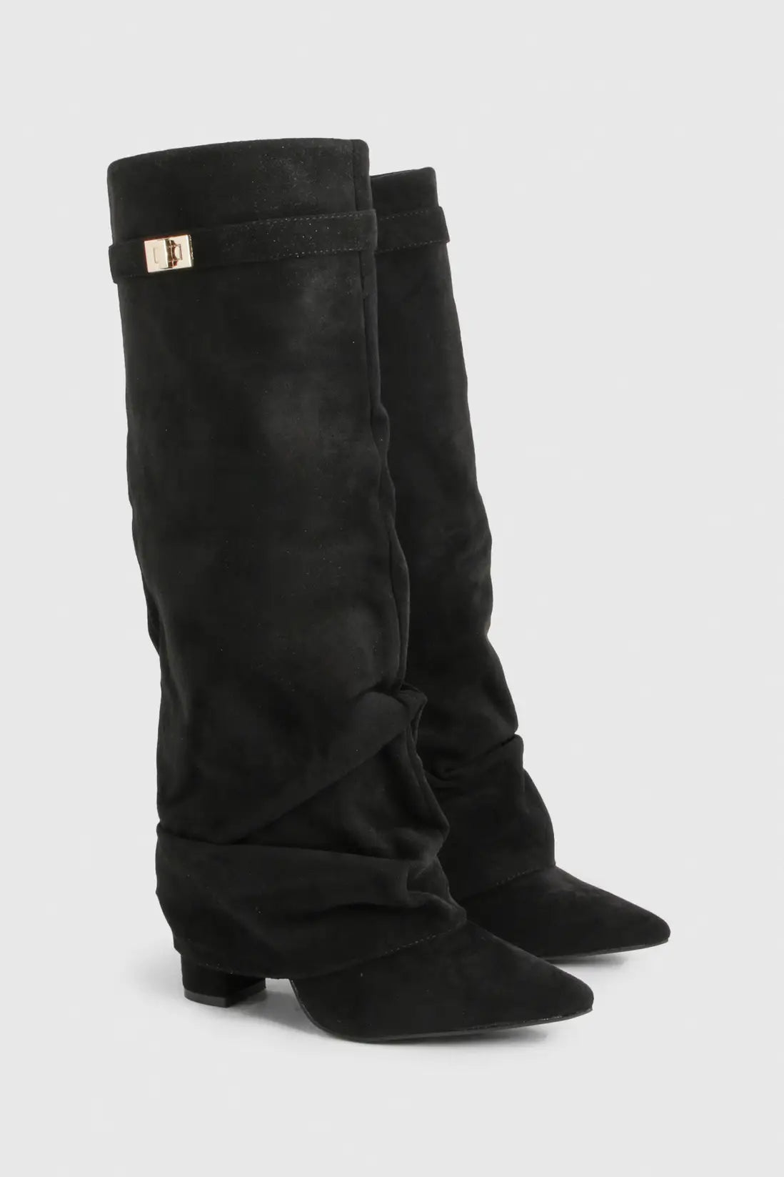 Marzella Slouch Boots zwart – plooilaars dames met moderne citylook, geïnspireerd op social media styles