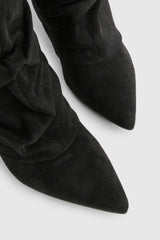 Marzella Slouch Boots | Plooilaarzen met Lage Hak & pointed toe