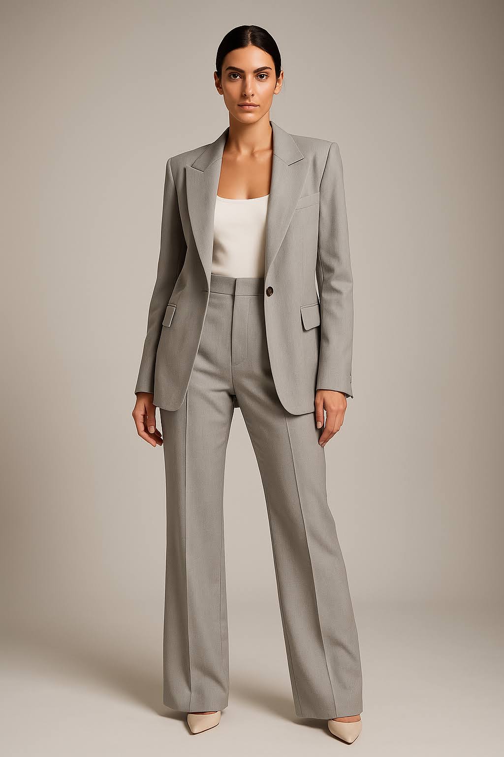 Valenca Tweedelige Set | Blazer & Wijde Broek voor een Elegante Business Look