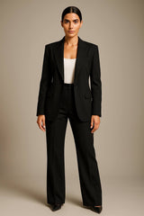 Valenca Tweedelige Set | Blazer & Wijde Broek voor een Elegante Business Look