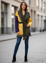 Meliora Cashmere Cardigan | Bandana Knit Met Franjes