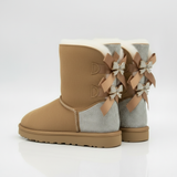 Elodie Sparkle Bow Boots | Suede winterlaarzen met Strikjes, Glitters & Faux Fur