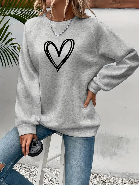 Kimberly sweater rood met hartprint – voorkant