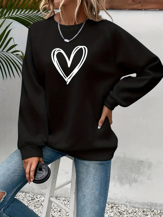 Lovana sweater rood met hartprint – voorkant