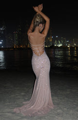 Loreviana | Robe de soirée glamour avec strass et dos ouvert