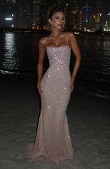 Loreviana | Robe de soirée glamour avec strass et dos ouvert