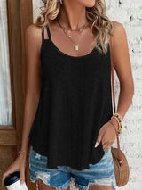 Zwart T-shirt met ronde hals en losse fit