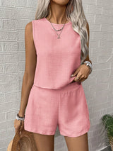 roze dames zomerset van linnenlook stof met relaxte pasvorm