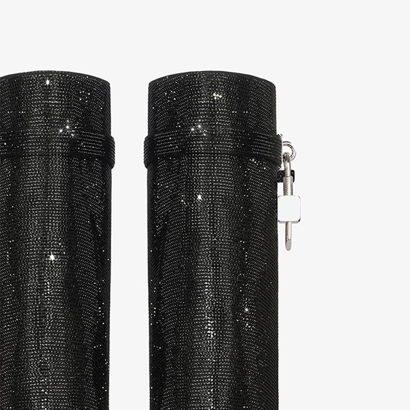 Noarè Boots zwart – detailopname kristalstructuur