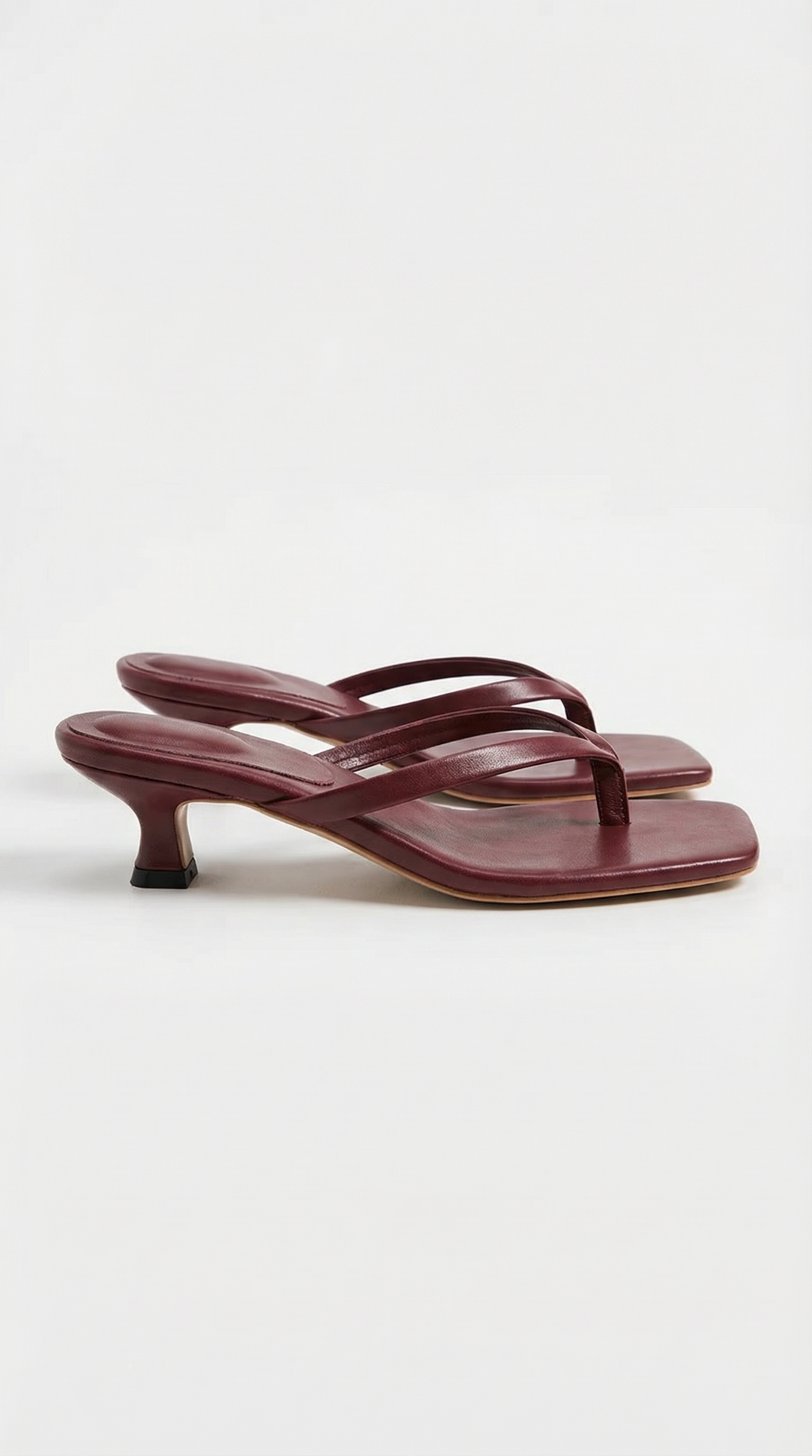 Bordeauxrode kitten heel sandalen voor dames