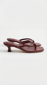 Bordeauxrode kitten heel sandalen voor dames
