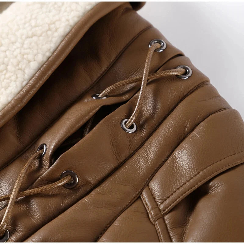 Serenya | Vegan Shearling Jas voor Dames met Tailleceintuur