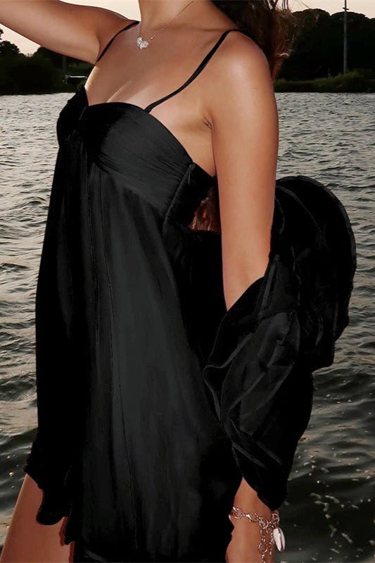 Mirella | Chiffon-Minikleid mit Spaghettiträgern