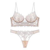 Eleonore | Luxe kanten lingerie set met transparante bloemenkant