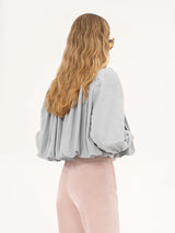 Luzette Cropped Bomberjack | Vrouwelijk Jack met Pofmouwen & Knopen