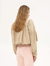 Luzette Cropped Bomberjack | Vrouwelijk Jack met Pofmouwen & Knopen