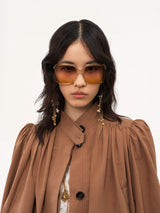 Luzette cropped bomber in bruin 